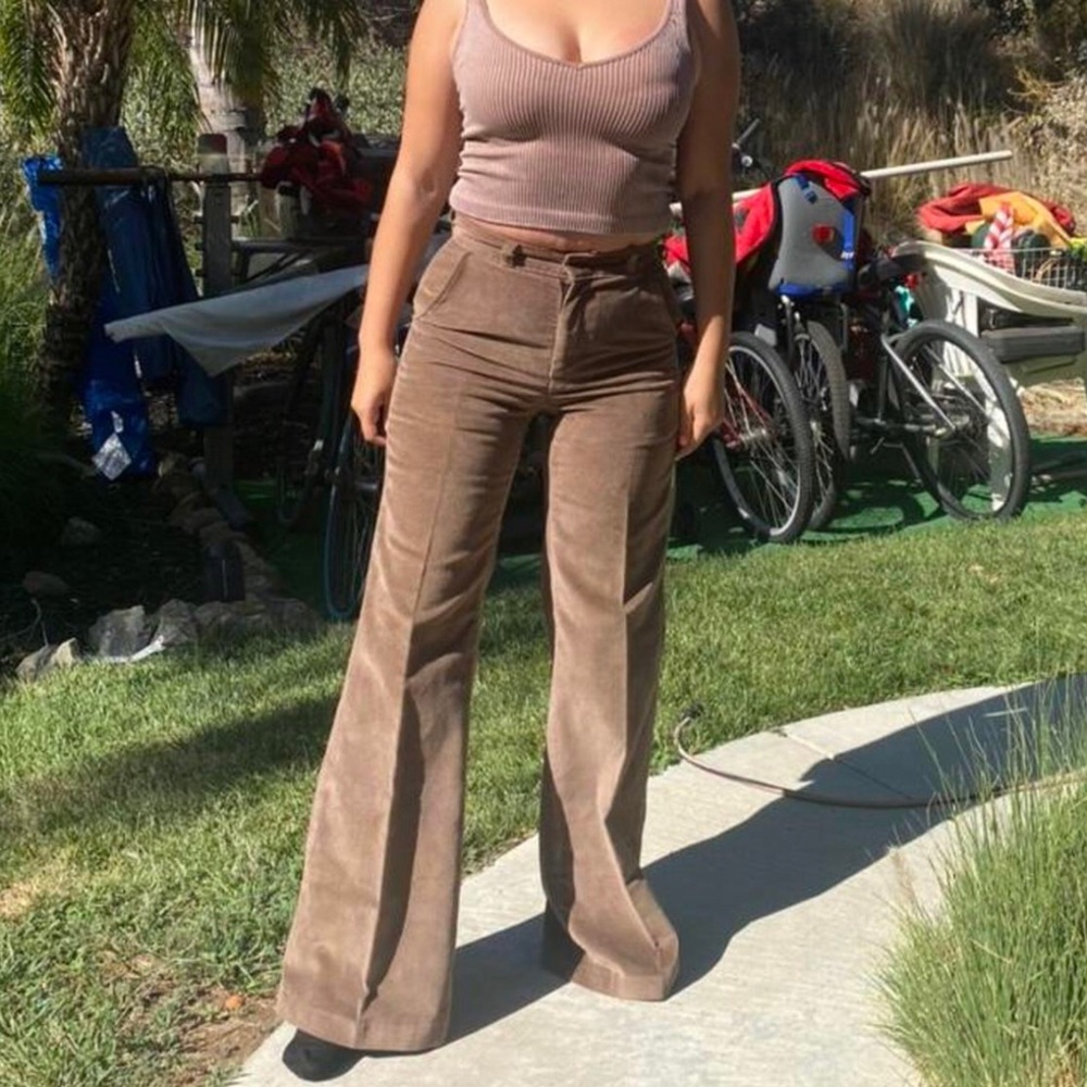 Brown/Tan Vintage Kick Flare Pants